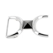 Boucle de ceinturon demi-cercles et pyramide - KAI - NICKELÉ ET CANON DE FUSIL - 40mm - Deco Cuir