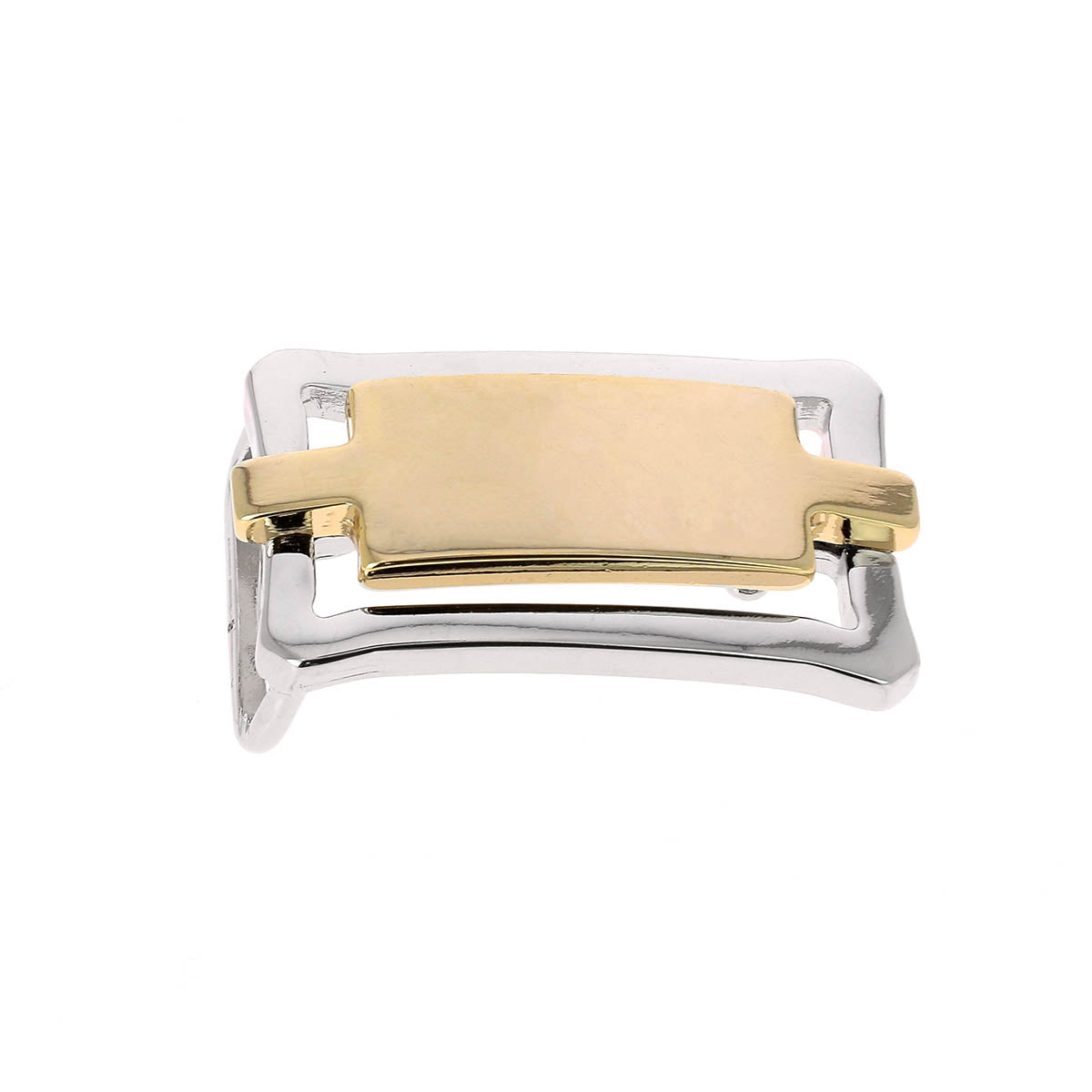 Boucle de ceinturon rectangle - RUY - NICKELÉ ET DORÉ CLAIR - 25mm - Deco Cuir