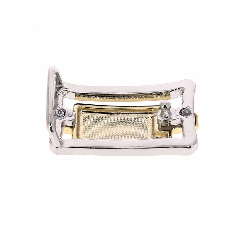 Rectangular belt buckle - RUY - NICKEL-PLATED AND LIGHT GOLD - 25mm