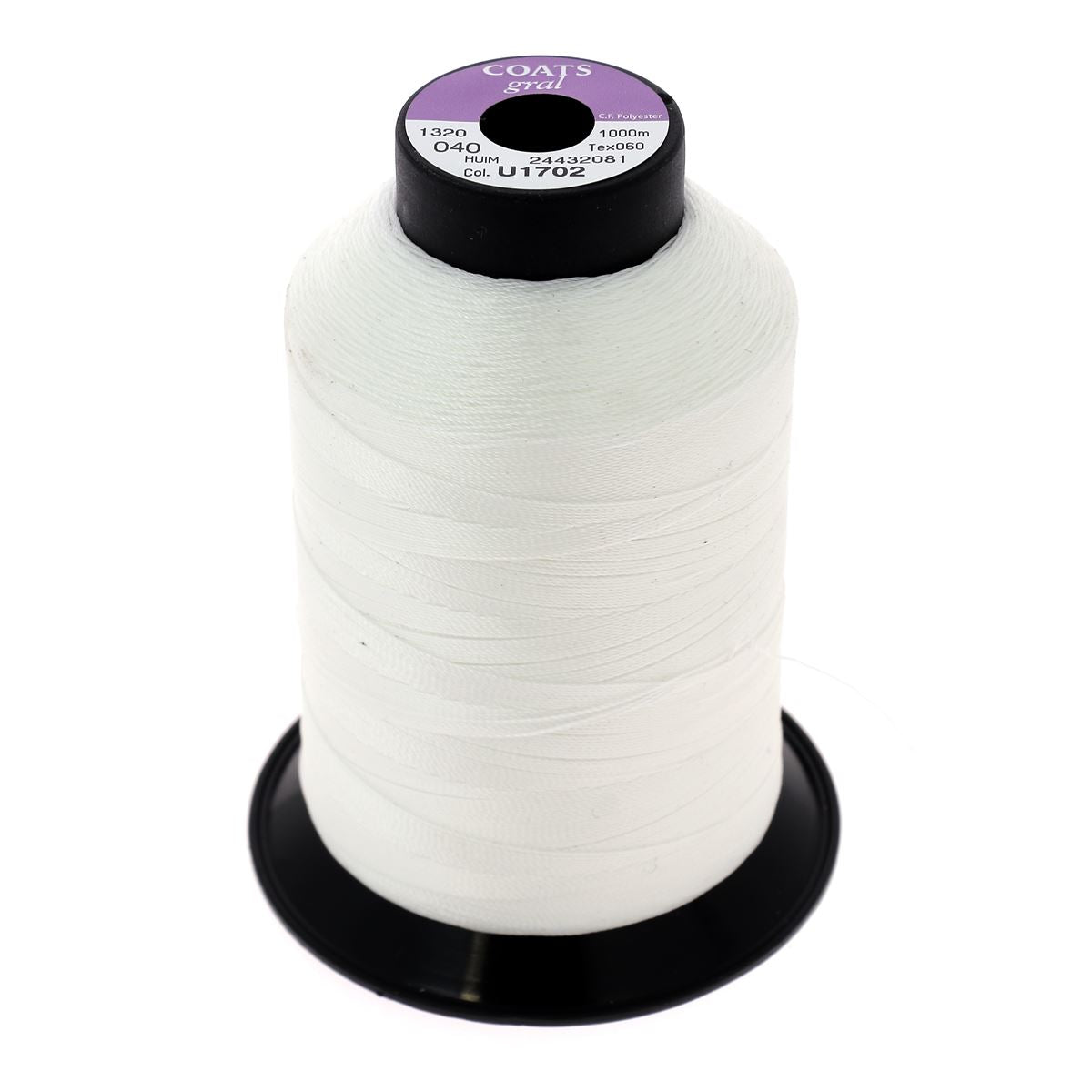 Fil Polyamide Bobine de fil polyester GRAL N°40 - 1000m Blanc U1702 | Deco Cuir