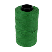 Bobine de 500m de fil polyester tressé et ciré, diamètre 0,80mm, couleur vert clair, pour mercerie.
