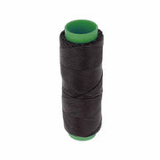 Bobine de 100m de fil polyester tressé et ciré, diamètre 1mm, de couleur ébène, pour mercerie et couture.