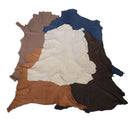 Lot de 5 peaux de cuir de chèvre velours Deco Cuir, couleurs automne, texture douce et veloutée pour projets créatifs.
