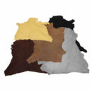 Lot de 5 peaux de cuir de chèvre velours Deco Cuir, couleurs automne, textures douces et variées pour créations artisanales.