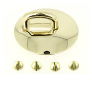 Pontet carré départ de poignée avec plaque ronde en laiton doré clair, 15 mm, accessoire pour meubles.