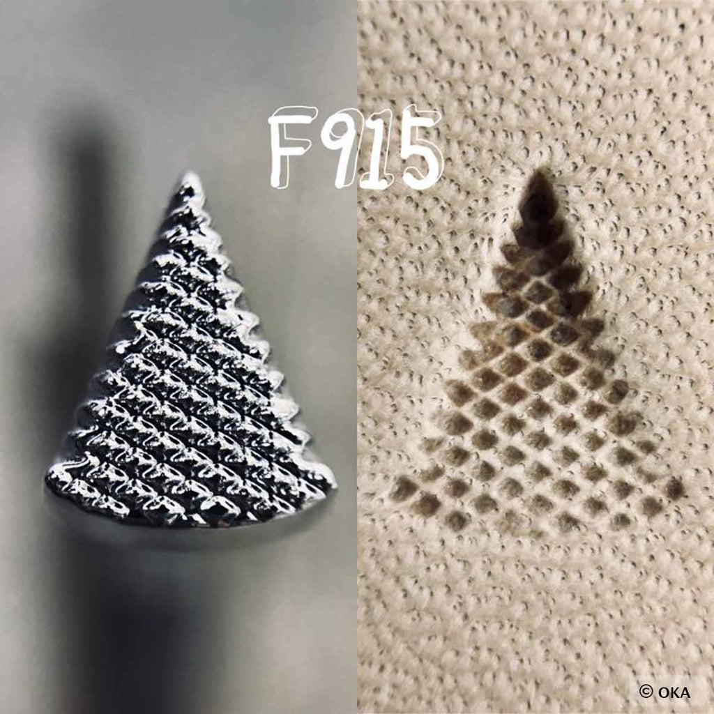 OKA Handle Stamp - Large Grid Figure Carving - F915| Leather Decor