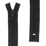 Fermeture à glissière en nylon de 6mm de couleur noire, pour vêtements et accessoires, marque Autres, vue en gros plan