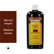 Gel antique Fiebing's Vintage Gel 236ml couleur marron moyen, teinture pour cuir avec texture lisse et finition antique.