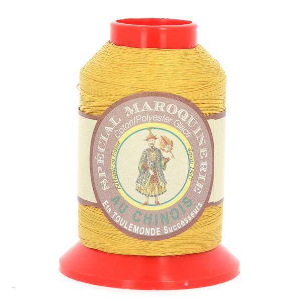 Fil Chinois Spécial Maroquinerie polyester coton - 28-2 - 0,38 mm - JAUNE 508x600.jpg