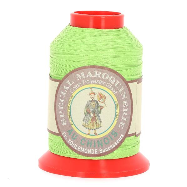 Fil Chinois Spécial Maroquinerie polyester coton - 28-2 - 0,38 mm - VERT CLAIR 455x600.jpg