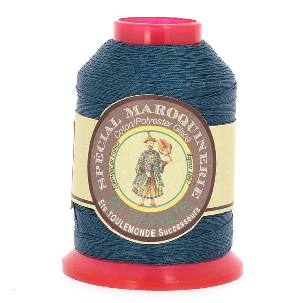 Fil Chinois Spécial Maroquinerie polyester coton - 28-3 - 0,45 mm - BLEU 266x600.jpg