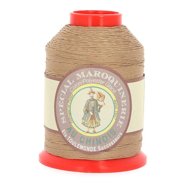 Fil Chinois Spécial Maroquinerie polyester coton - 28-4 - 0,52 mm - BEIGE 185x600.jpg