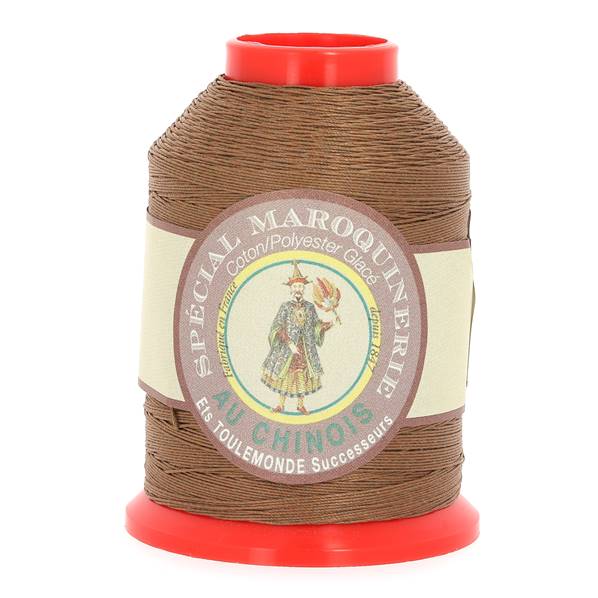 Fil Chinois Spécial Maroquinerie polyester coton - 28-4 - 0,52 mm - MARRON 276x600.jpg