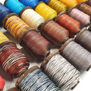 Bobine de 80m de fil de lin ciré MeiSi super fine M50 - 0,55 mm - TAUPE - MS057 - Deco Cuir