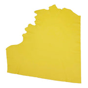 Grand morceau de cuir de vachette GRANITE jaune, peau de cuir authentique, texture naturelle, idéal pour la maroquinerie ou la couture.