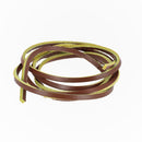 Lacet en cuir Carré - Largeur 2,8mm - Longueur 1,20m - MARRON ET JAUNE - Deco Cuir