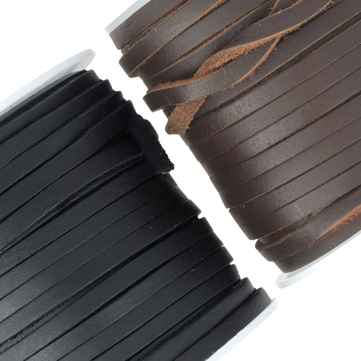 Lacet en cuir de buffle Plat - Largeur 4mm - Deco Cuir