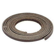 Lacet en cuir de buffle plat de 4mm de couleur marron, fabriqué par Deco Cuir, pour chaussures ou bottines.