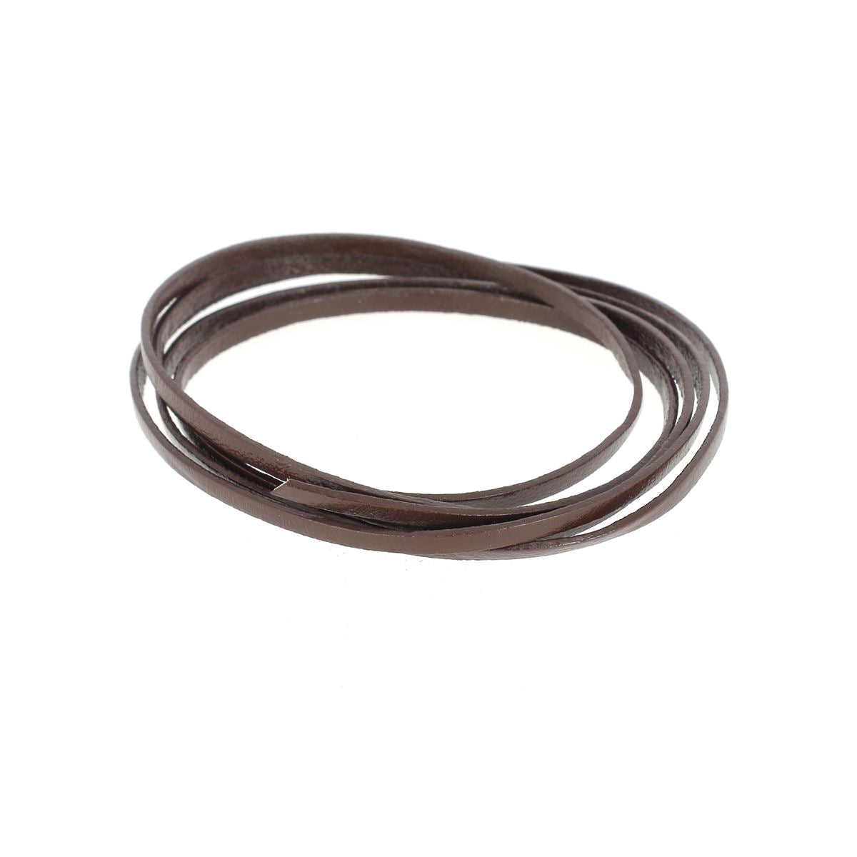 Lacet en cuir pigmenté Plat - Largeur 3mm - Deco Cuir