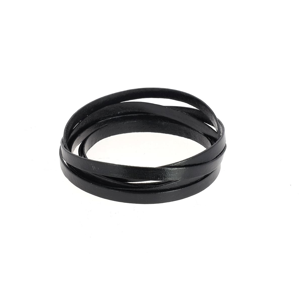 Lacet en cuir pigmenté Plat - Largeur 5mm - Deco Cuir