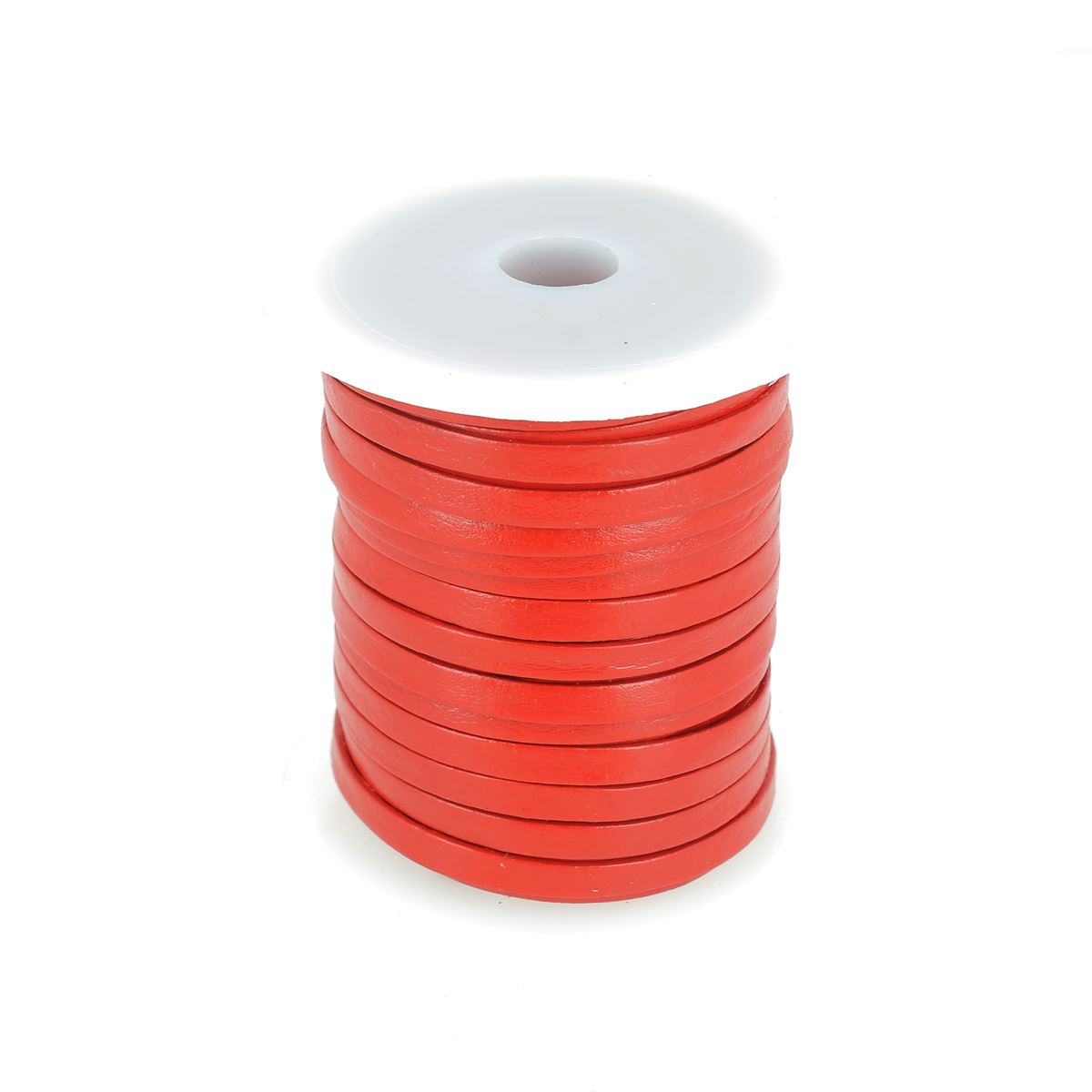 Lacet en cuir pigmenté Plat - Largeur 5mm - Deco Cuir