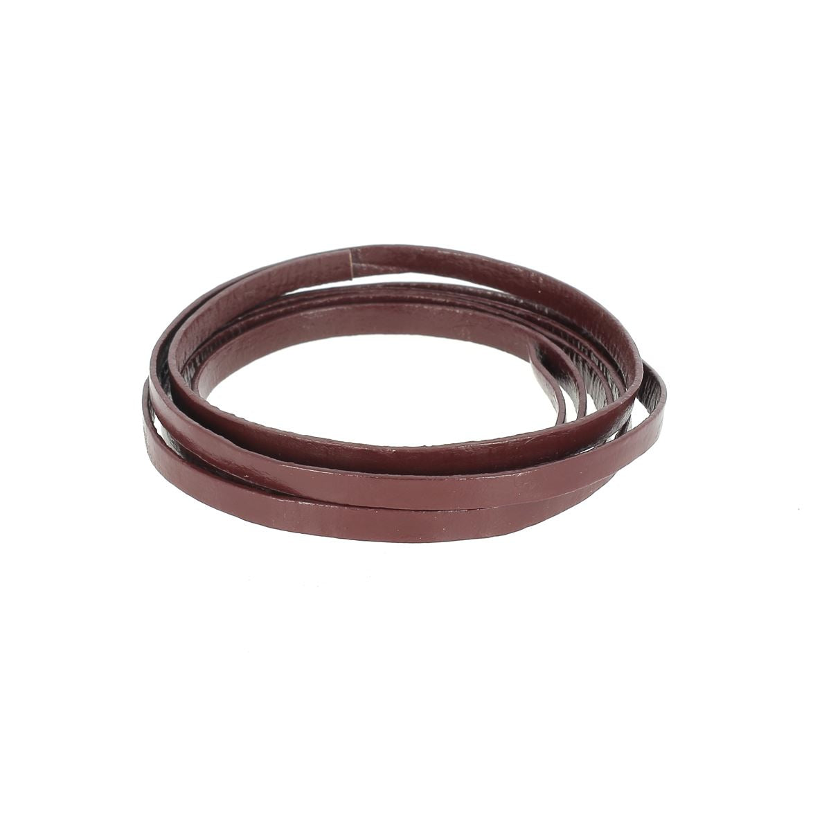 Lacet en cuir pigmenté Plat - Largeur 5mm - Deco Cuir