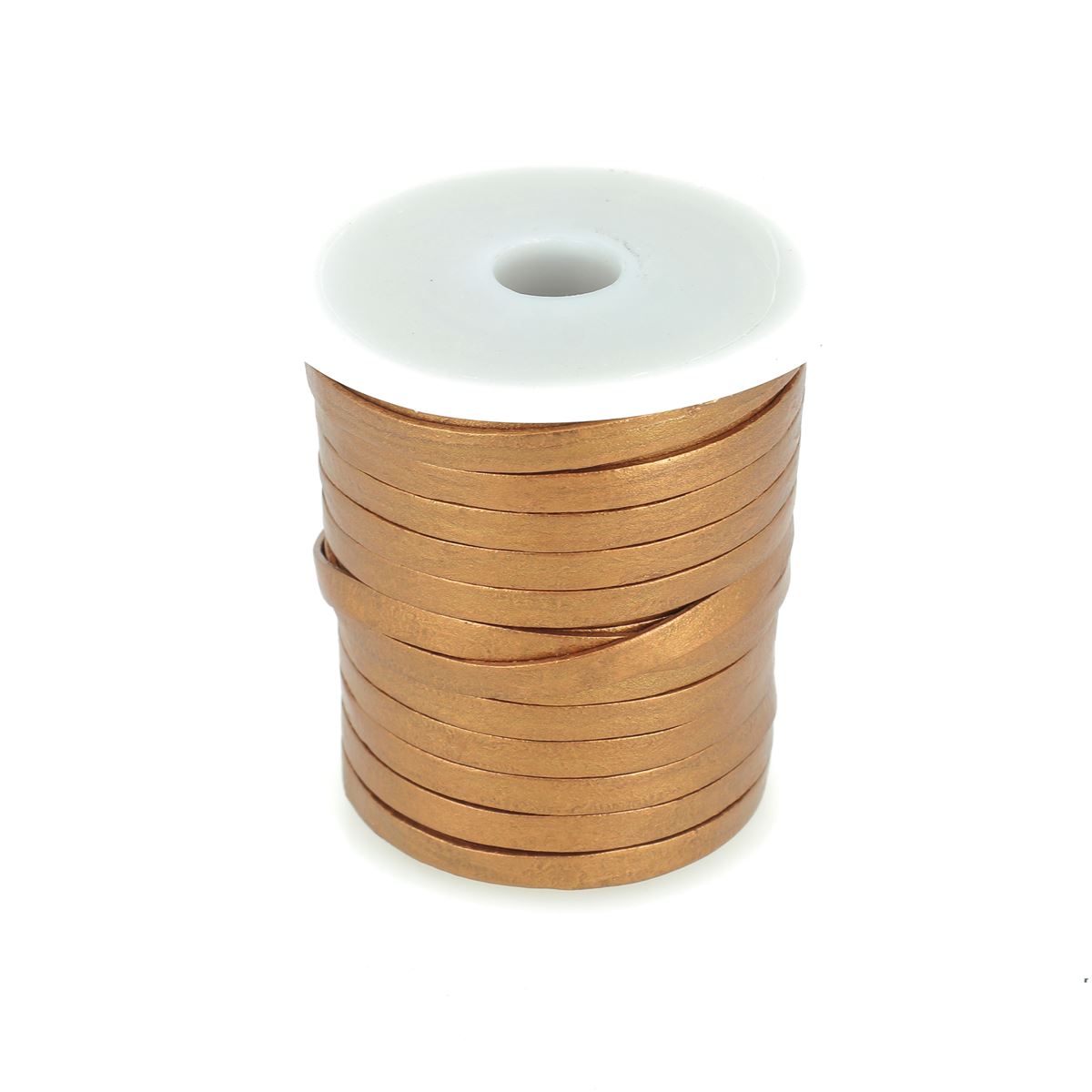 Lacet en cuir pigmenté Plat - Largeur 5mm - Deco Cuir