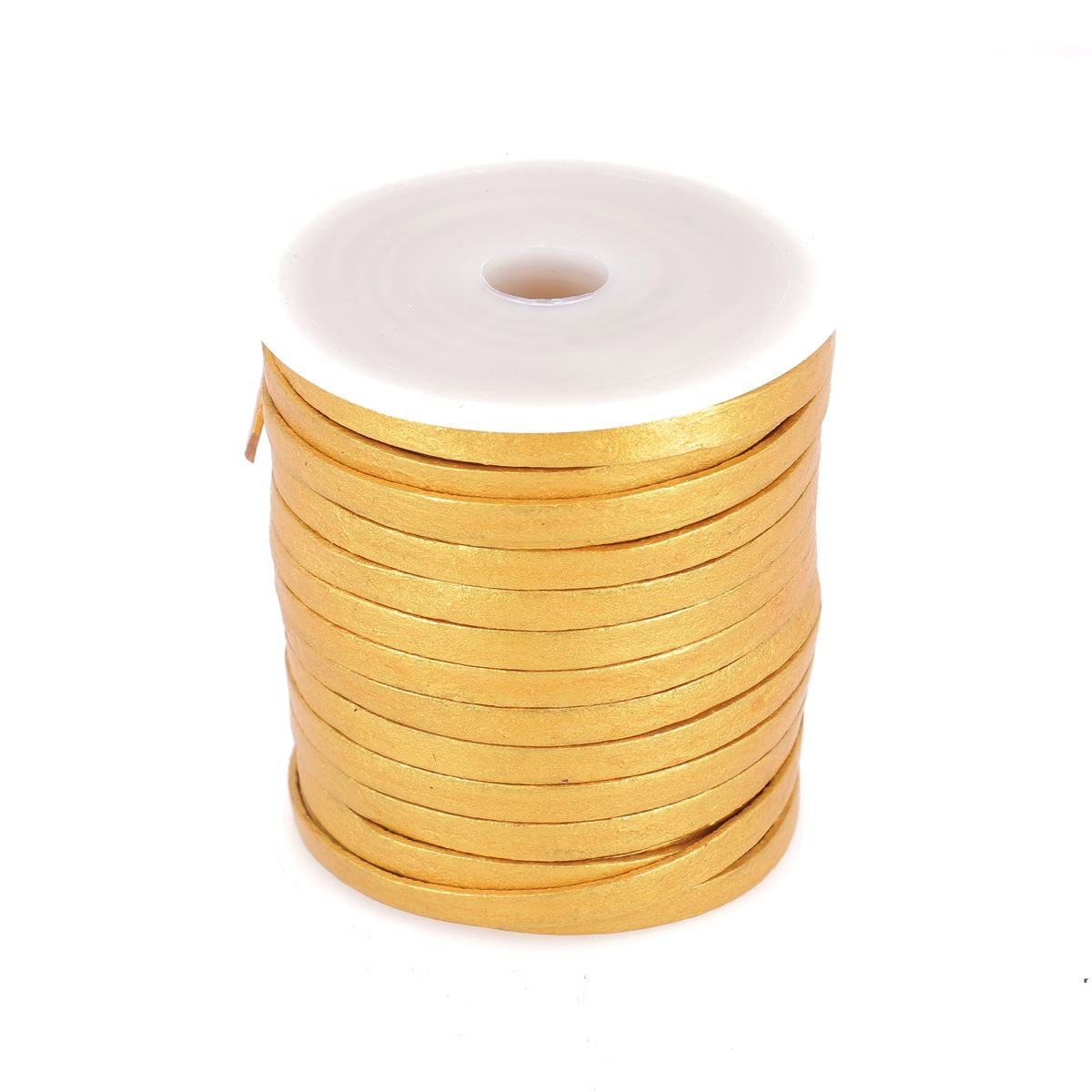 Lacet en cuir pigmenté Plat - Largeur 5mm - Deco Cuir