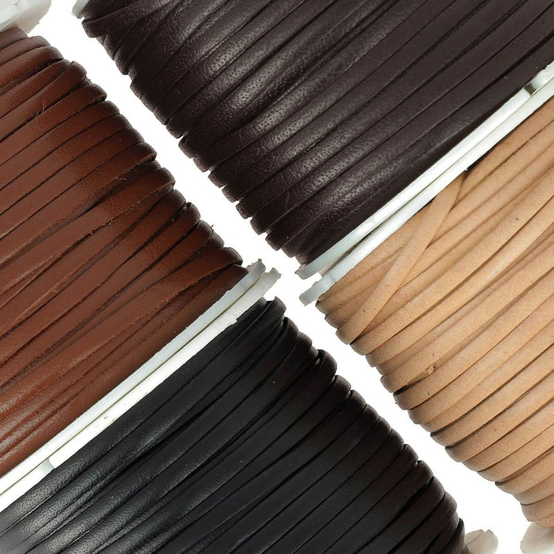 Flat pigmented leather lace - Width 3mm - 45 meter spool - Tandy Leather 