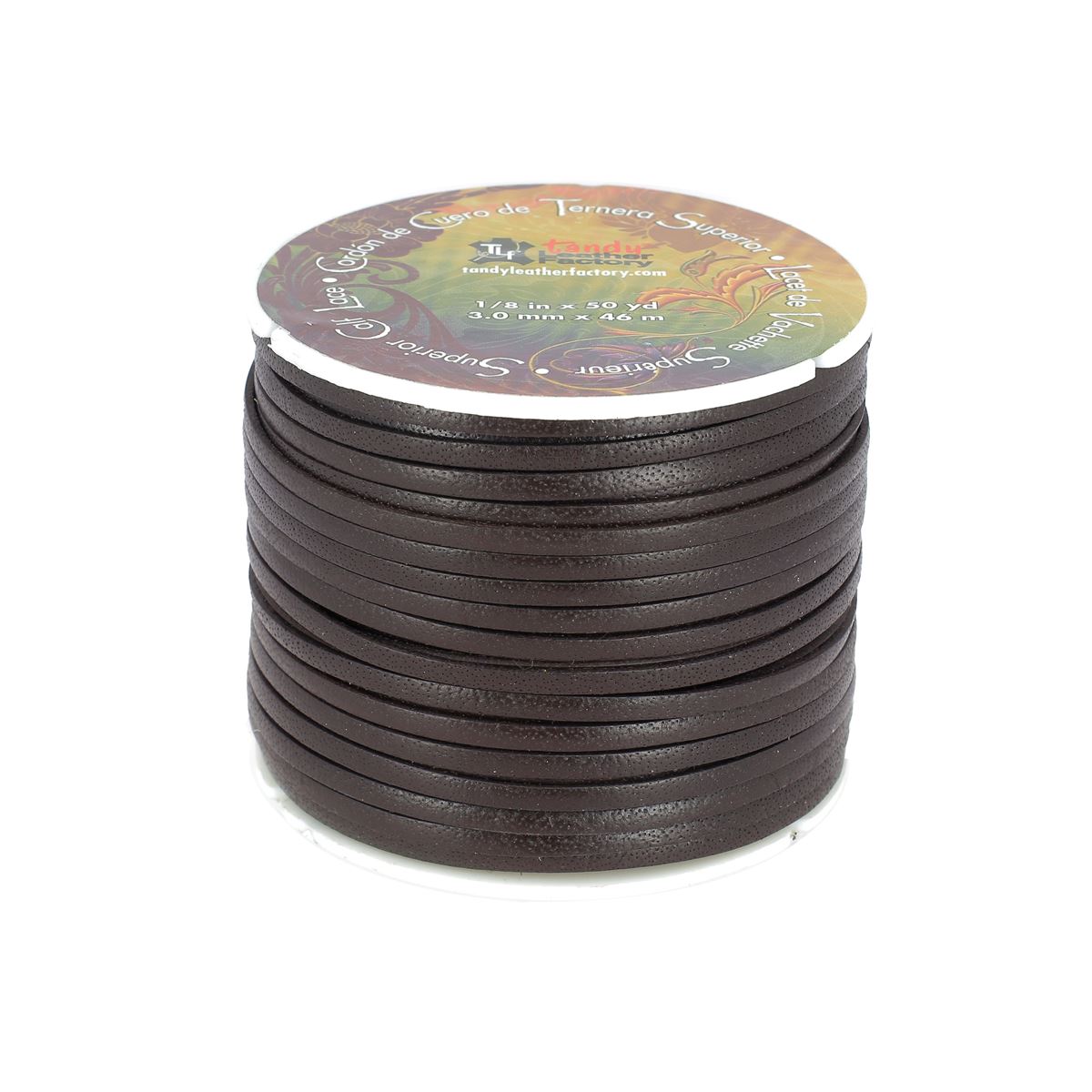 Lacet en cuir pigmenté Plat - Largeur 3mm - Bobine de 45 mètres - Tandy Leather - Deco Cuir