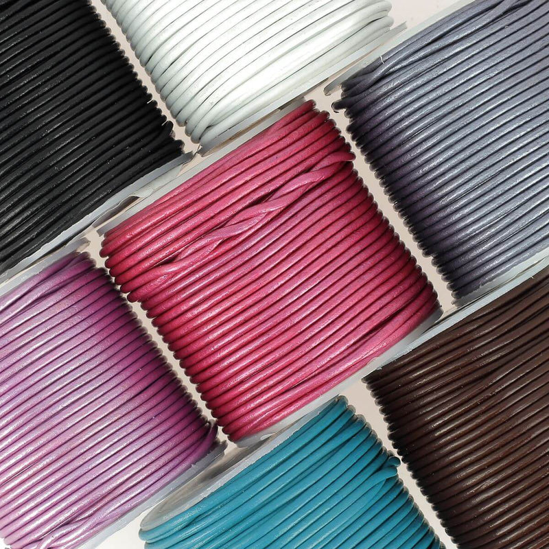 Round Pigmented Leather Lace - Diameter 1.5mm
