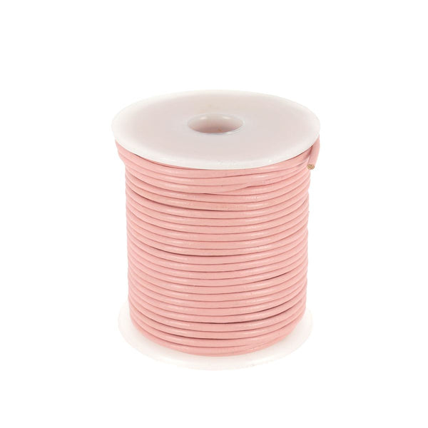 Round leather lace - Diameter 2mm PINK 1 meter of lace