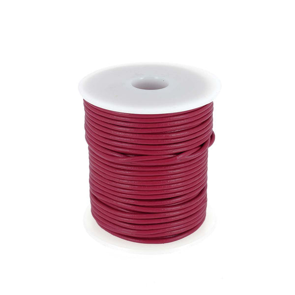 Round leather lace - Diameter 2mm PINK FUCHSIA 1 meter of lace