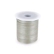 Lacet en cuir rond de 2 mm de couleur argent, 1 mètre, pour chaussures ou accessoires, de la marque Deco Cuir.