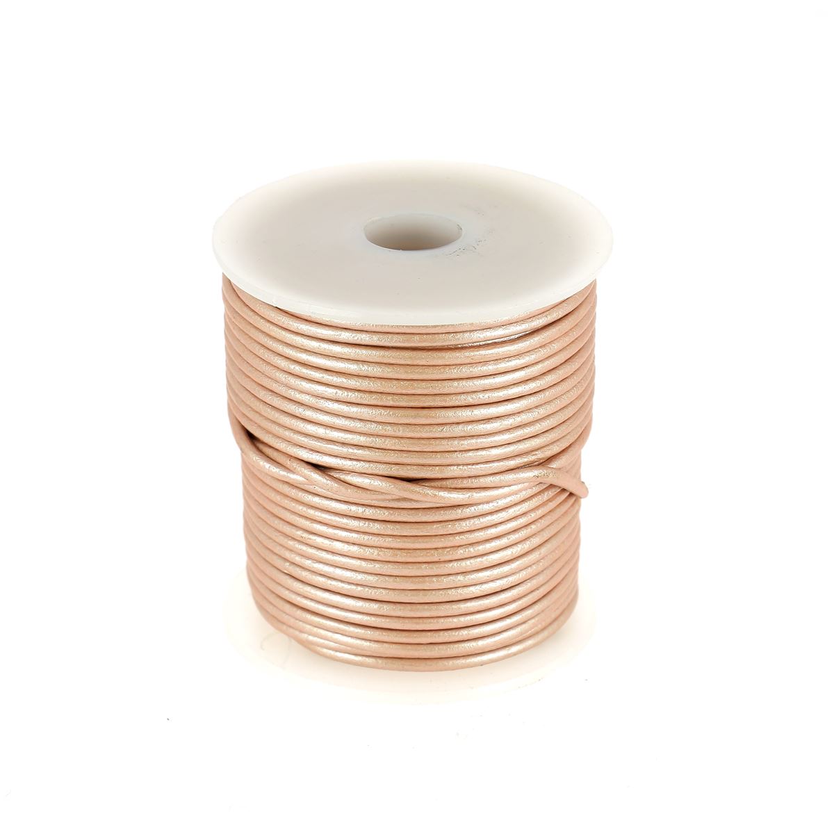 Lacet en cuir Rond - Diamètre 2mm ROSE DRAGÉE MÉTALLIQUE 1 mètre de lacet - Deco Cuir