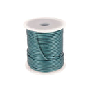 Lacet en cuir Rond - Diamètre 2mm TURQUOISE MÉTALLIQUE 1 mètre de lacet - Deco Cuir