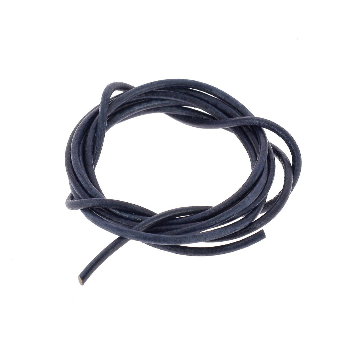 Lacet en cuir teinté Rond - Diamètre 2mm - Deco Cuir