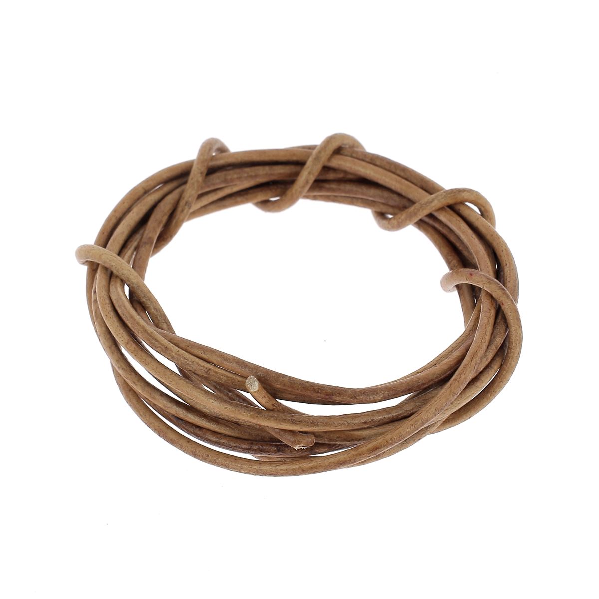 Lacet en cuir teinté Rond - Diamètre 2mm - Deco Cuir