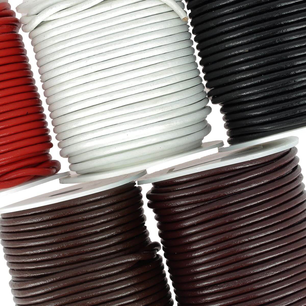 Lacet en cuir pigmenté Rond - Diamètre 3mm - Deco Cuir