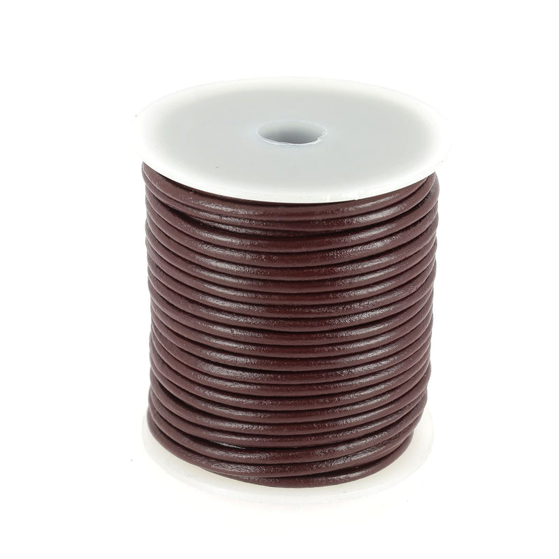 Round Pigmented Leather Lace - Diameter 3mm