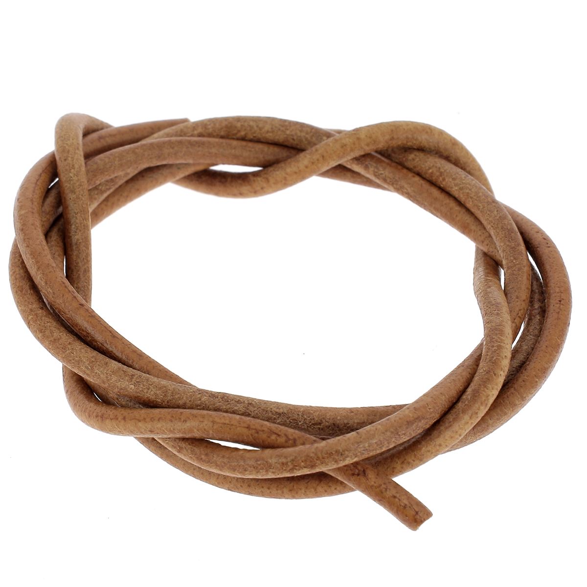 Lacet en cuir teinté Rond - Diamètre 4mm - Deco Cuir