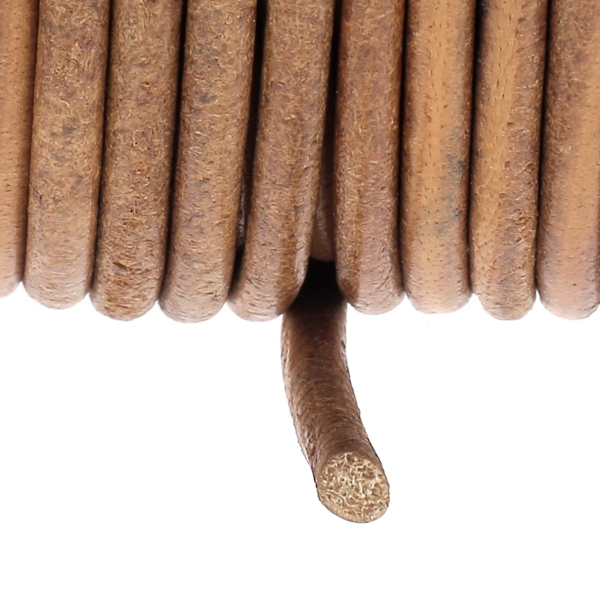 Lacet en cuir teinté Rond - Diamètre 4mm - Deco Cuir