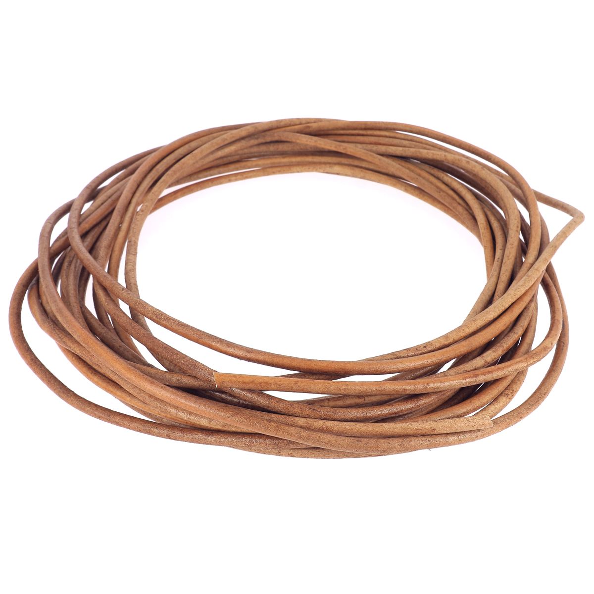 Lacet en cuir teinté Rond - Diamètre 5mm - Deco Cuir