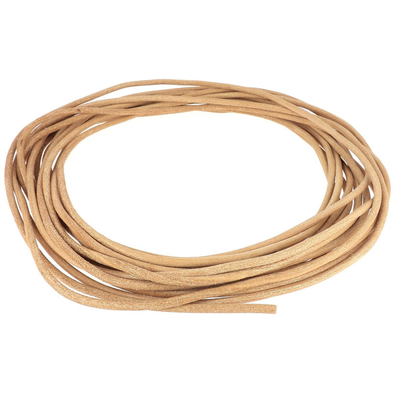 Round leather laces - NATURAL