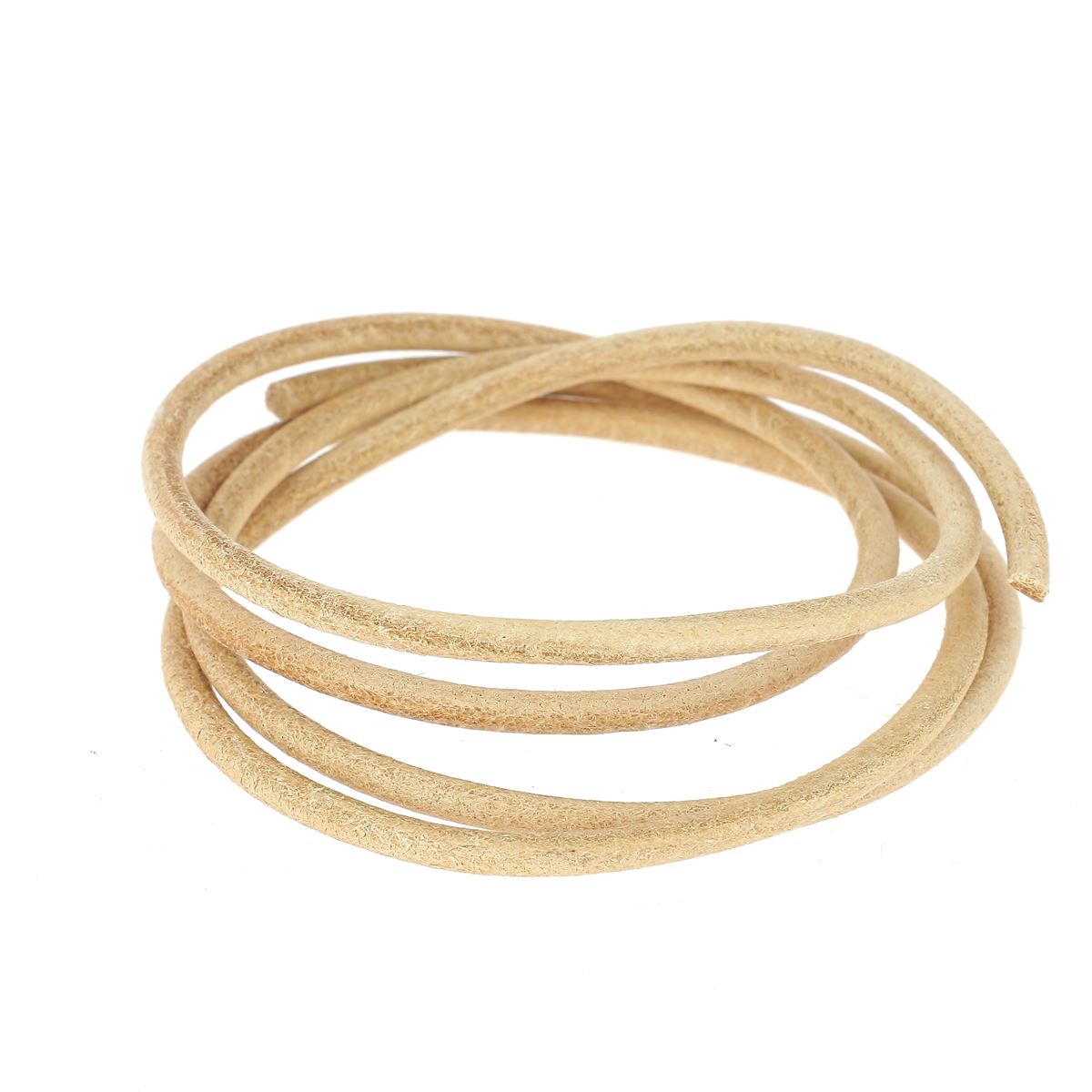 Lacet en cuir Rond - NATUREL - Deco Cuir