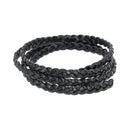 Lacet en cuir pigmenté Plat tressé - Largeur 4mm - Deco Cuir