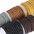 Lacet en cuir pigmenté Plat tressé - Largeur 5mm - Deco Cuir