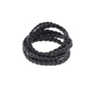 Lacet en cuir pigmenté Plat tressé - Largeur 5mm - Deco Cuir