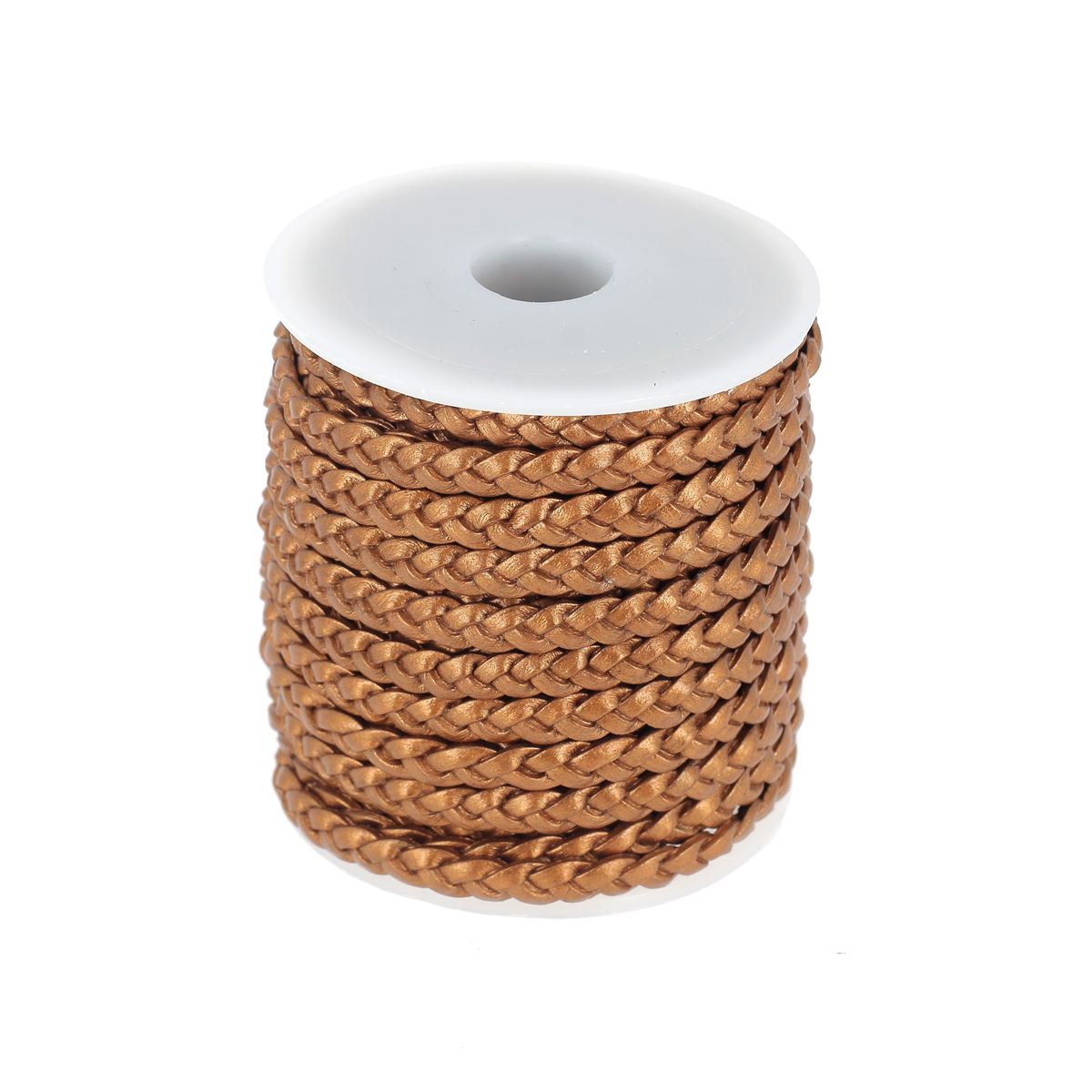 Lacet en cuir pigmenté Plat tressé - Largeur 5mm - Deco Cuir