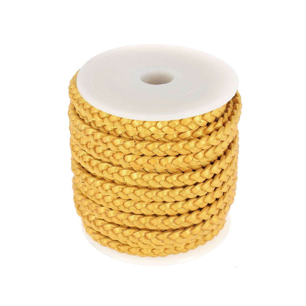 Lacet en cuir pigmenté Plat tressé - Largeur 5mm - Deco Cuir